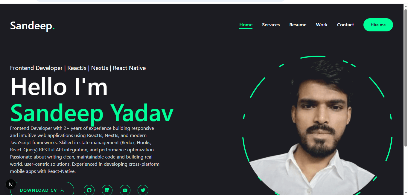 Personal portfolio screenshot