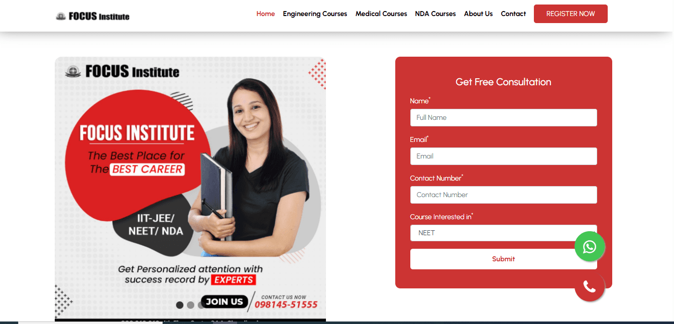 Focus Institute screenshot